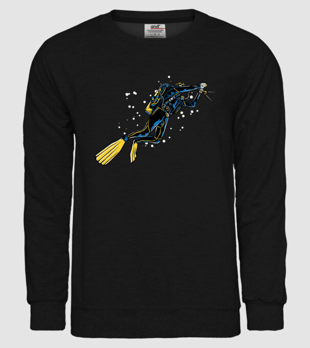 Scuba driver with light model negru pe tricou