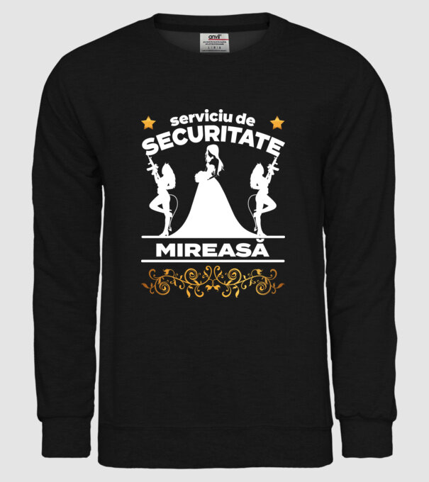 serviciu de securitate mireasă model negru pe tricou