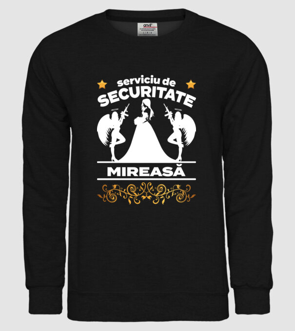serviciu de securitate mireasă model negru pe tricou