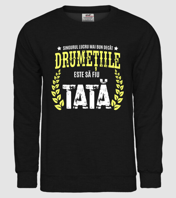Singurul lucru mai bun decât drumețiile este să fiu tată model negru pe tricou