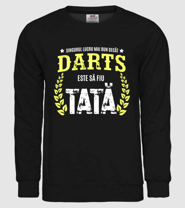 singurul lucru mai bun decât darts este să fiu tată model negru pe tricou