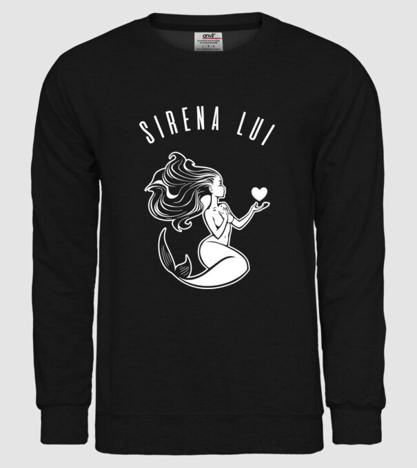 Sirena lui model negru pe tricou
