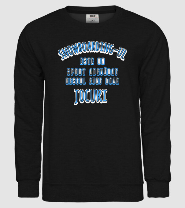 Snowboarding-ul este un sport adevărat, restul sunt doar un jocuri model negru pe tricou