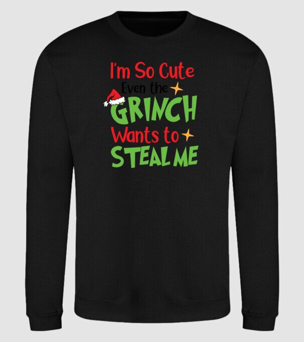 So cute Grinch model negru pe tricou