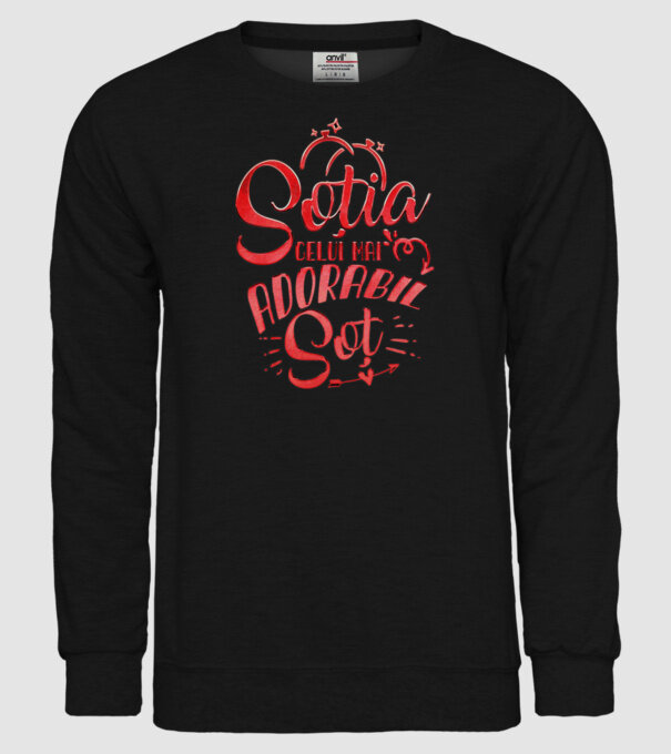 Soția celui mai adorabil soț model negru pe tricou