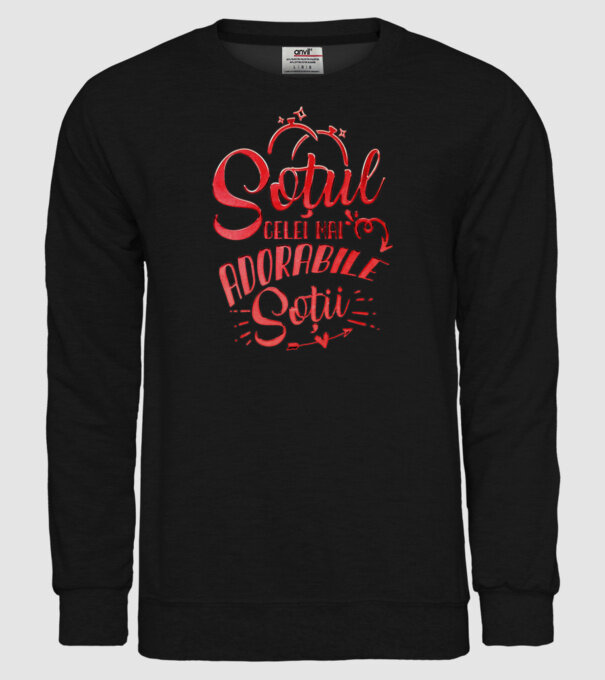 Soțul celei mai adorabile soții model negru pe tricou