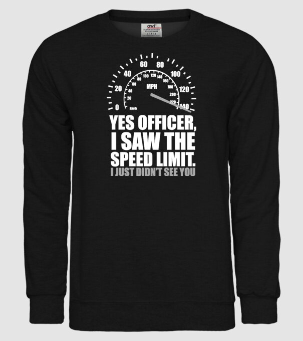 Speed limit model negru pe tricou
