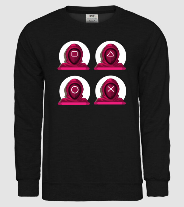 squid game characters model negru pe tricou