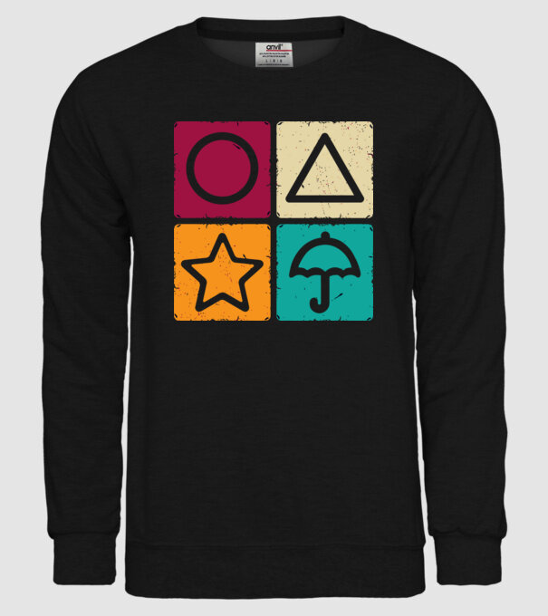 squid game motive game model negru pe tricou