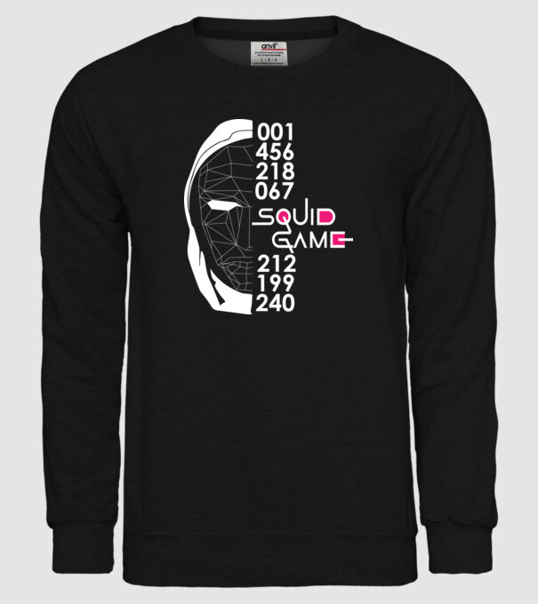 squid game numbers model negru pe tricou