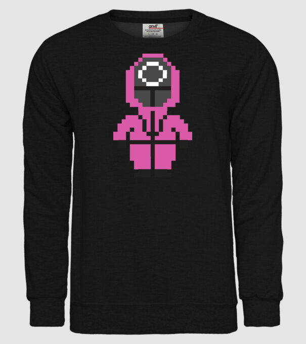 squid game pixel model negru pe tricou