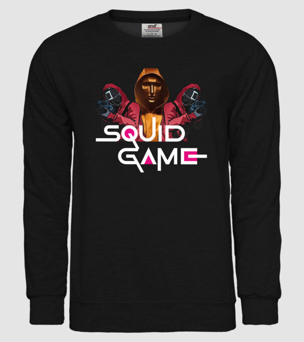 squid game poster model negru pe tricou