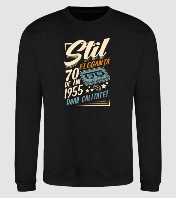 Stil eleganta 1955 model negru pe tricou