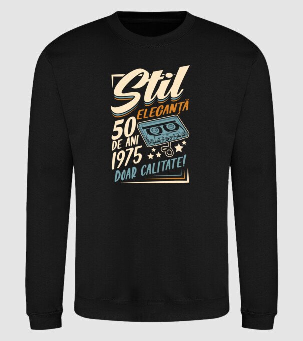 Stil eleganta 1975 model negru pe tricou