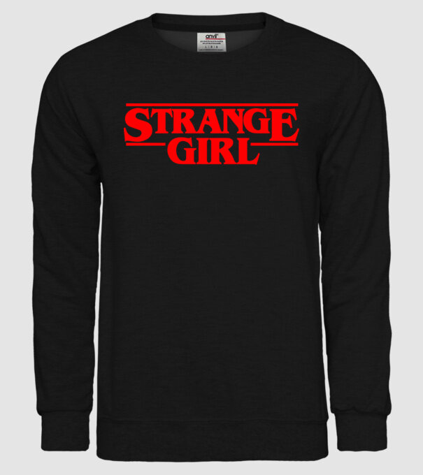 strange girl model negru pe tricou