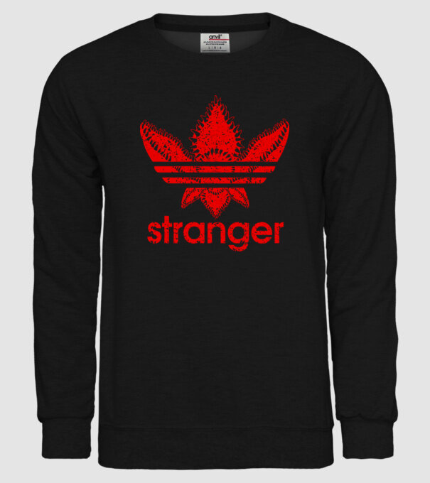 stranger logo red model negru pe tricou