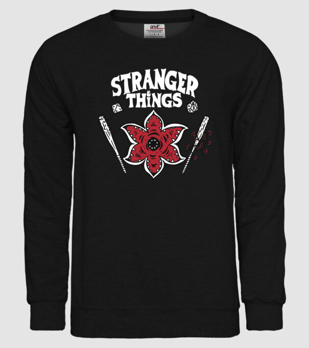 stranger things demogorgon head model negru pe tricou