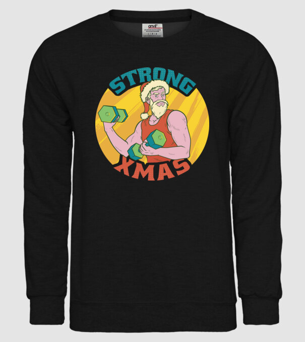strong xmas model negru pe tricou