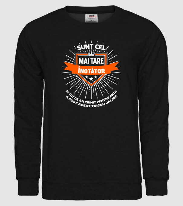 Sunt cel mai tare_ÎNOTĂTOR  model negru pe tricou