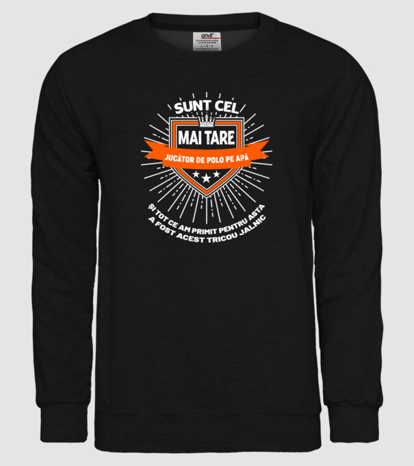 Sunt cel mai tare_JUCĂTOR DE POLO PE APĂ model negru pe tricou