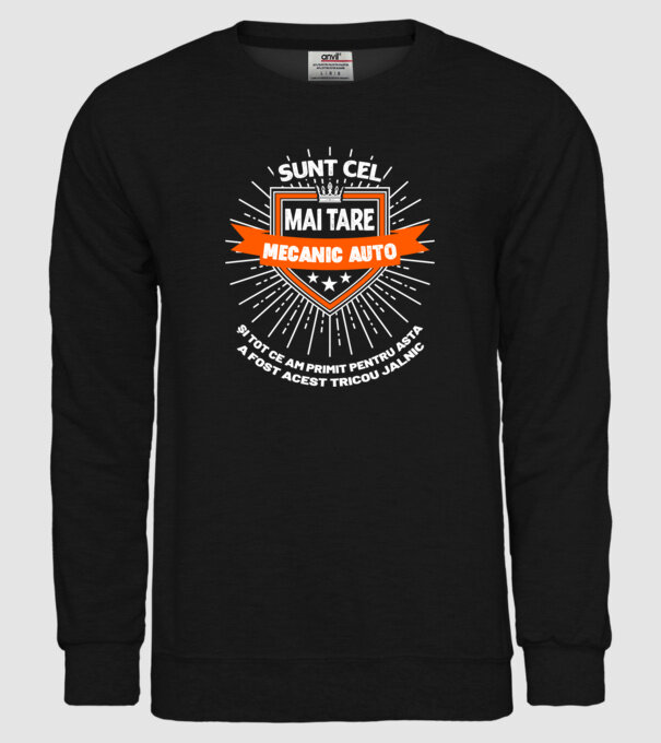 Sunt cel mai tare_mecanic auto model negru pe tricou