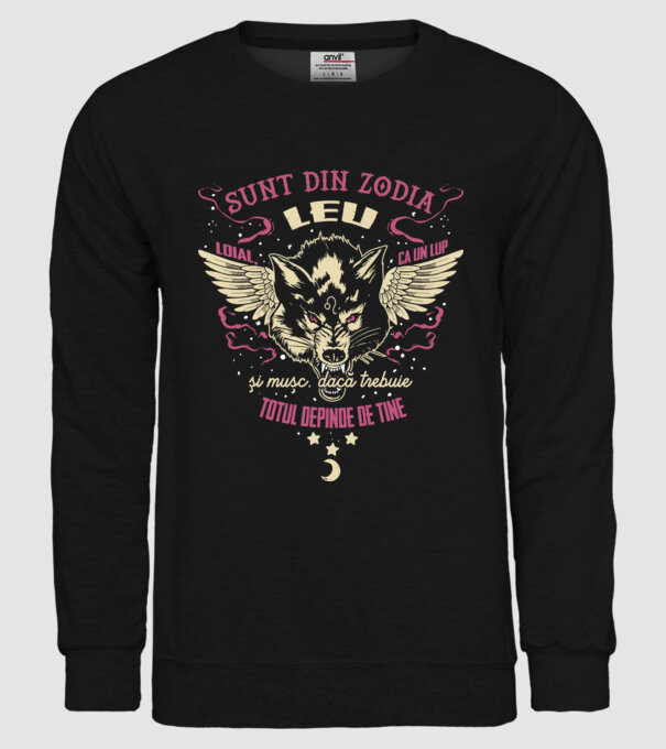 LEU model negru pe tricou