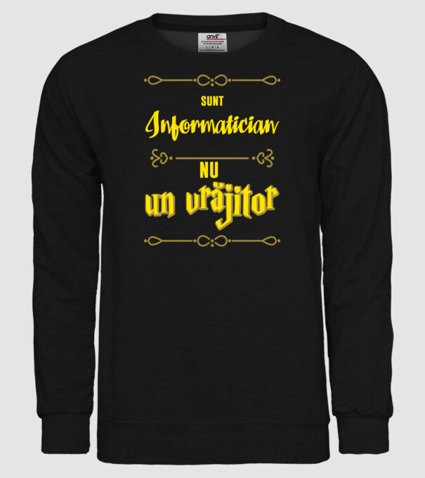 Sunt informatician, nu un vrăjitor model negru pe tricou