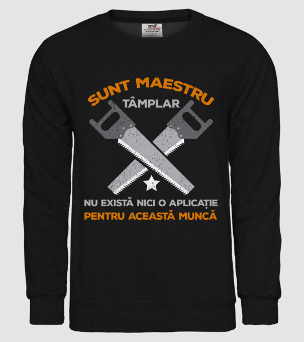 sunt maestru tâmplar, nu există nici o aplicație pentru această muncă model negru pe tricou