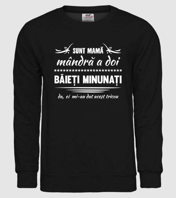 Sunt Mamă mândră a doi băieți minunați - da, ei mi-au dat acest tricou model negru pe tricou