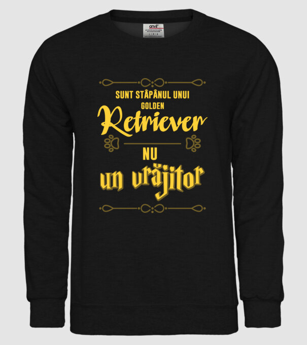 sunt stăpânul unui golden retviever, nu un vrăjitor model negru pe tricou