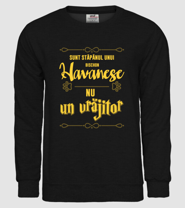 sunt stăpânul unui havanese, nu un vrăjitor model negru pe tricou