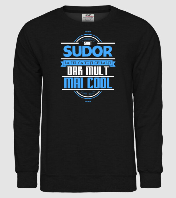 Sunt sudor, la fel ca toți ceilalți, dar mult mai cool model negru pe tricou