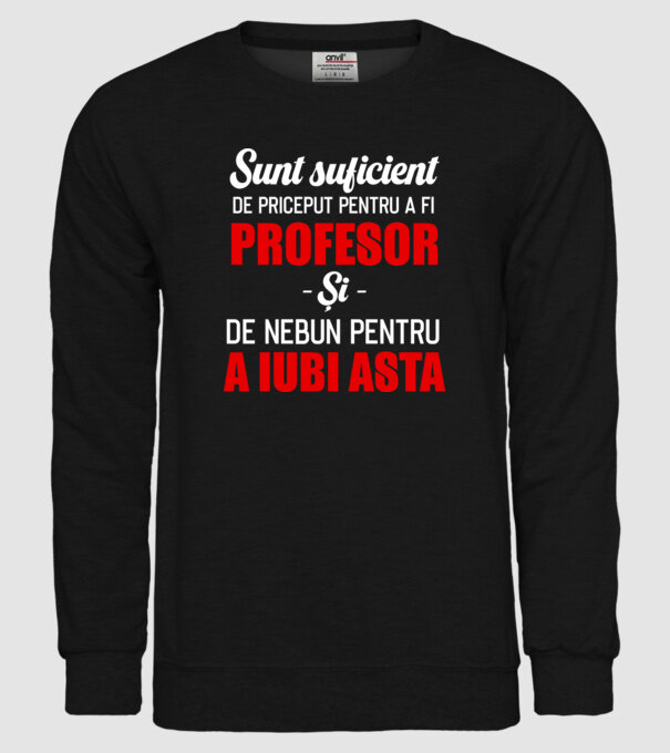 Sunt suficient de priceput pentru a fi PROFESOR și suficient de nebun pentru a iubi asta model negru pe tricou