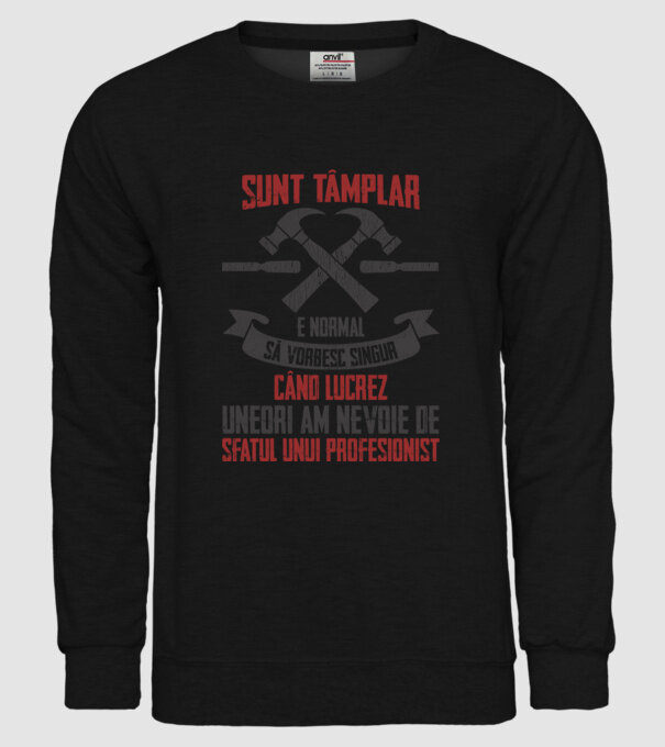 sunt tâmplar, e normal să vorbesc singur, când lucrez, uneori am nevoie de sfatul unui profesionist model negru pe tricou