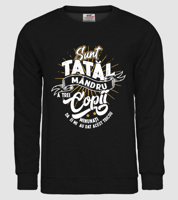 Sunt tatăl mândru a trei copii minunați - da, ei mi-au dat acest tricou model negru pe tricou