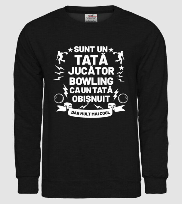 sunt un tată jucător bowling, ca un tată obișnuit, dar mult mai cool model negru pe tricou
