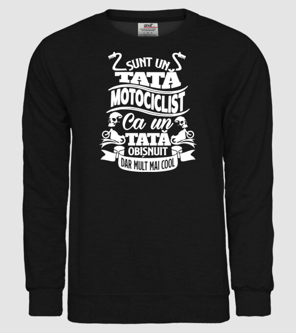 Sunt un tată motociclist, ca un tată obișnuit, dar mult mai cool model negru pe tricou