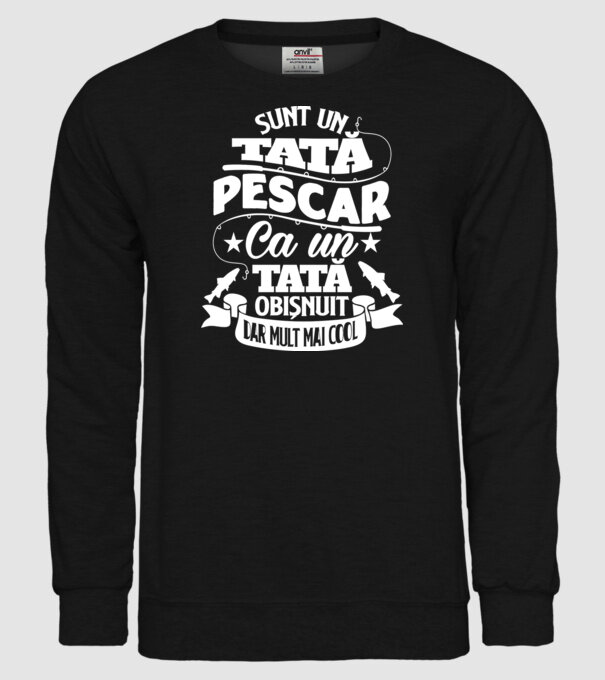 Sunt un tată pescar, ca un tată obișnuit, dar mult mai cool model negru pe tricou