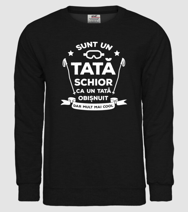 sunt un tată schior, ca un tată obișnuit, dar mult mai cool model negru pe tricou