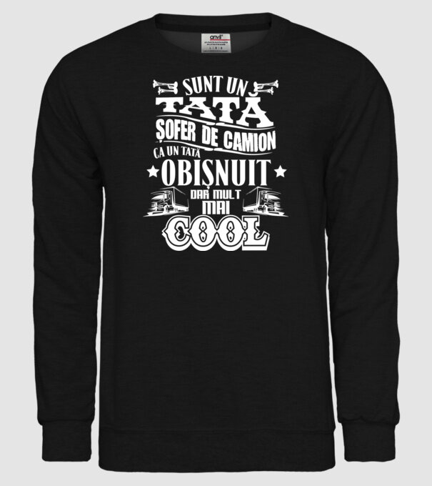 sunt un tată șofer de camion, ca un tată obișnuit, dar mult mai cool model negru pe tricou