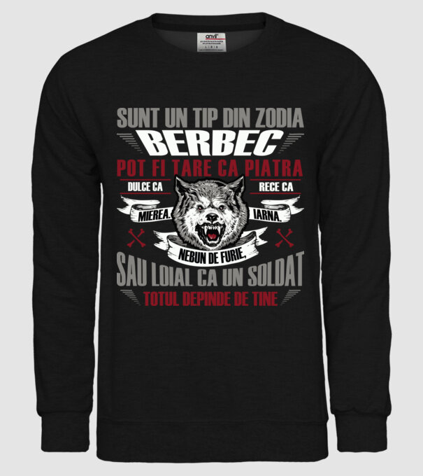 Sunt un tip din zodia Berbec model negru pe tricou