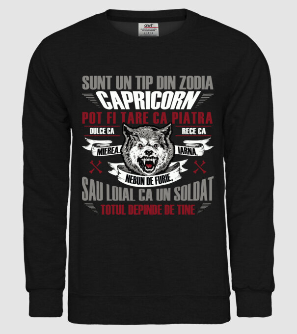 Sunt un tip din zodia Capricorn model negru pe tricou
