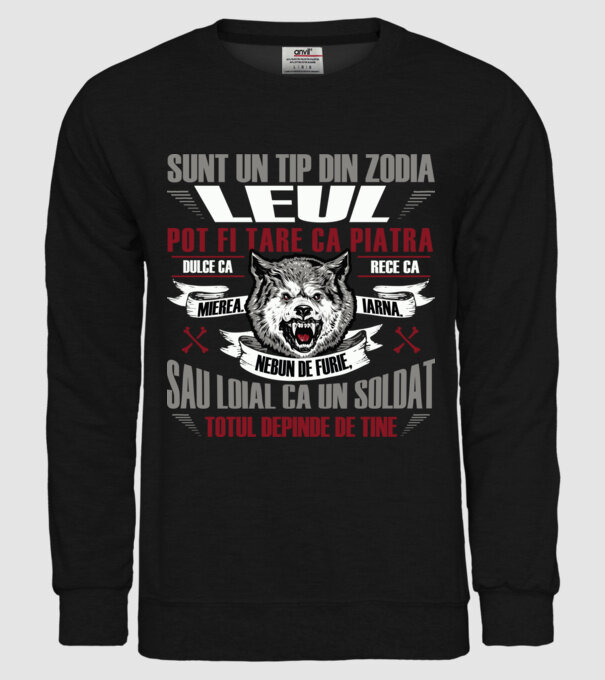 Sunt un tip din zodia Leul model negru pe tricou