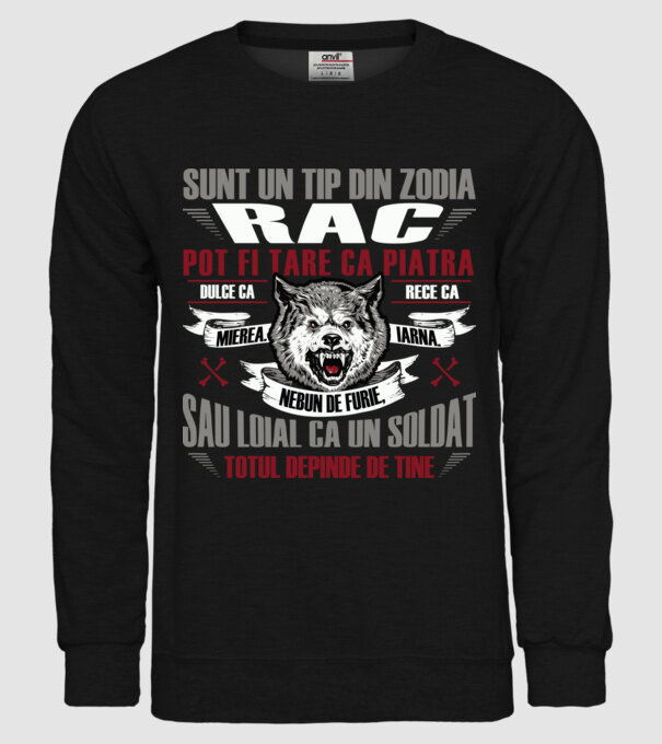 Sunt un tip din zodia Rac model negru pe tricou