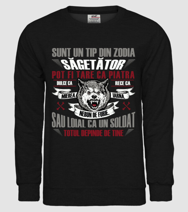 Sunt un tip din zodia Săgetător model negru pe tricou