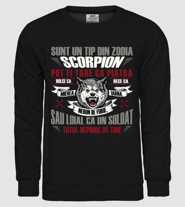 Sunt un tip din zodia Scorpion model negru pe tricou