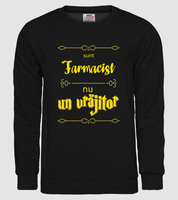 Sunt farmacist, nu un vrăjitor model negru pe tricou