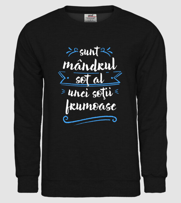 sunt mândrul soț al unei soții frumoase model negru pe tricou