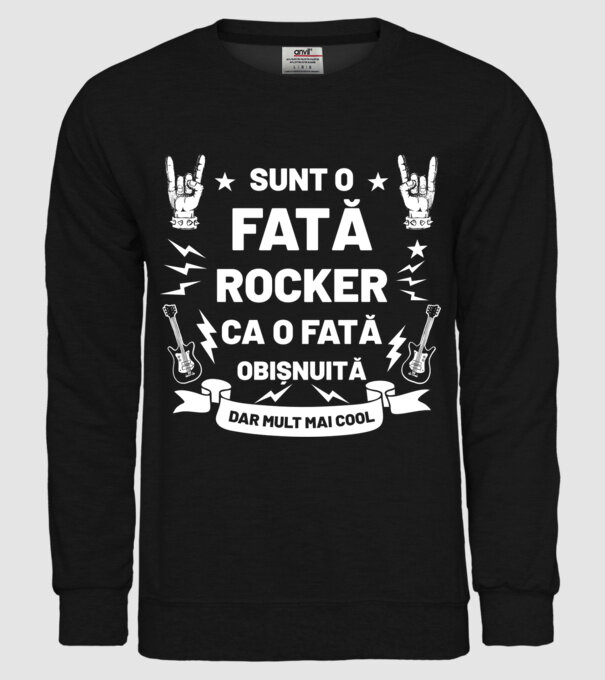 Sunt o fată rocker, ca o fată obișnuită, dar mult mai cool model negru pe tricou
