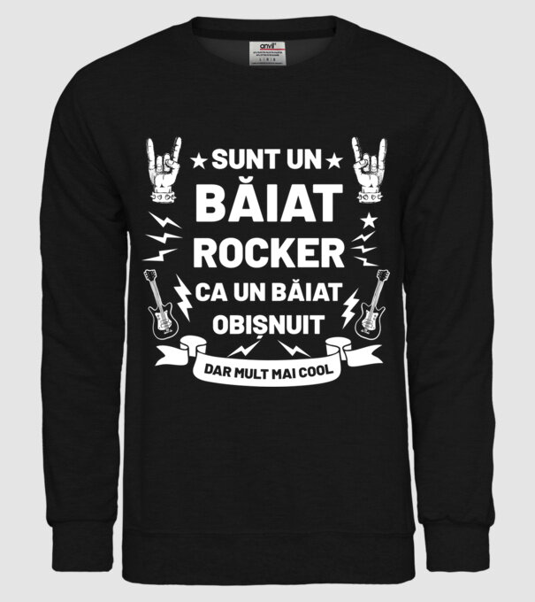 Sunt un băiat rocker, ca un băiat obișnuit, dar mult mai cool model negru pe tricou